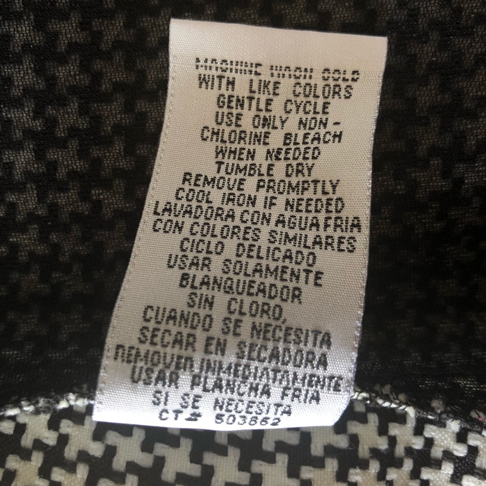 Houndstooth button up blazer b&w short sleeve - Picture 8 of 8